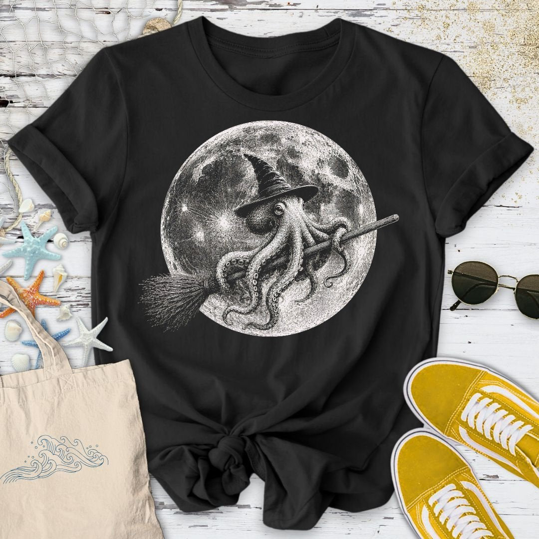 Witch Octopus T-Shirt - Ocean Graphic Tee - Gift for Ocean Lovers - Unisex