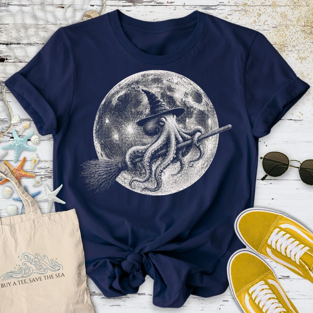 Witch Octopus T-Shirt - Ocean Graphic Tee - Gift for Ocean Lovers - Unisex