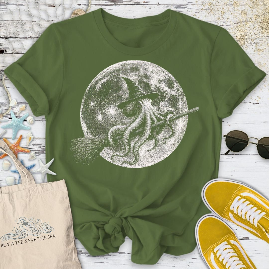 Witch Octopus T-Shirt - Ocean Graphic Tee - Gift for Ocean Lovers - Unisex