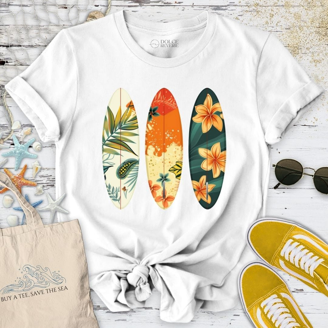 3 Boards T-Shirt - Ocean Graphic Tee - Gift for Ocean Lovers - Unisex