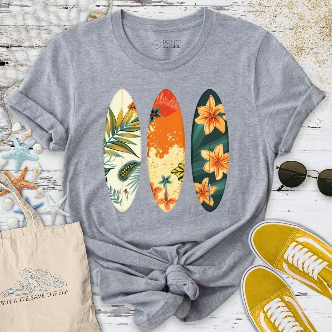 3 Boards T-Shirt - Ocean Graphic Tee - Gift for Ocean Lovers - Unisex