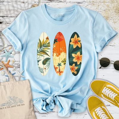 3 Boards T-Shirt - Ocean Graphic Tee - Gift for Ocean Lovers - Unisex
