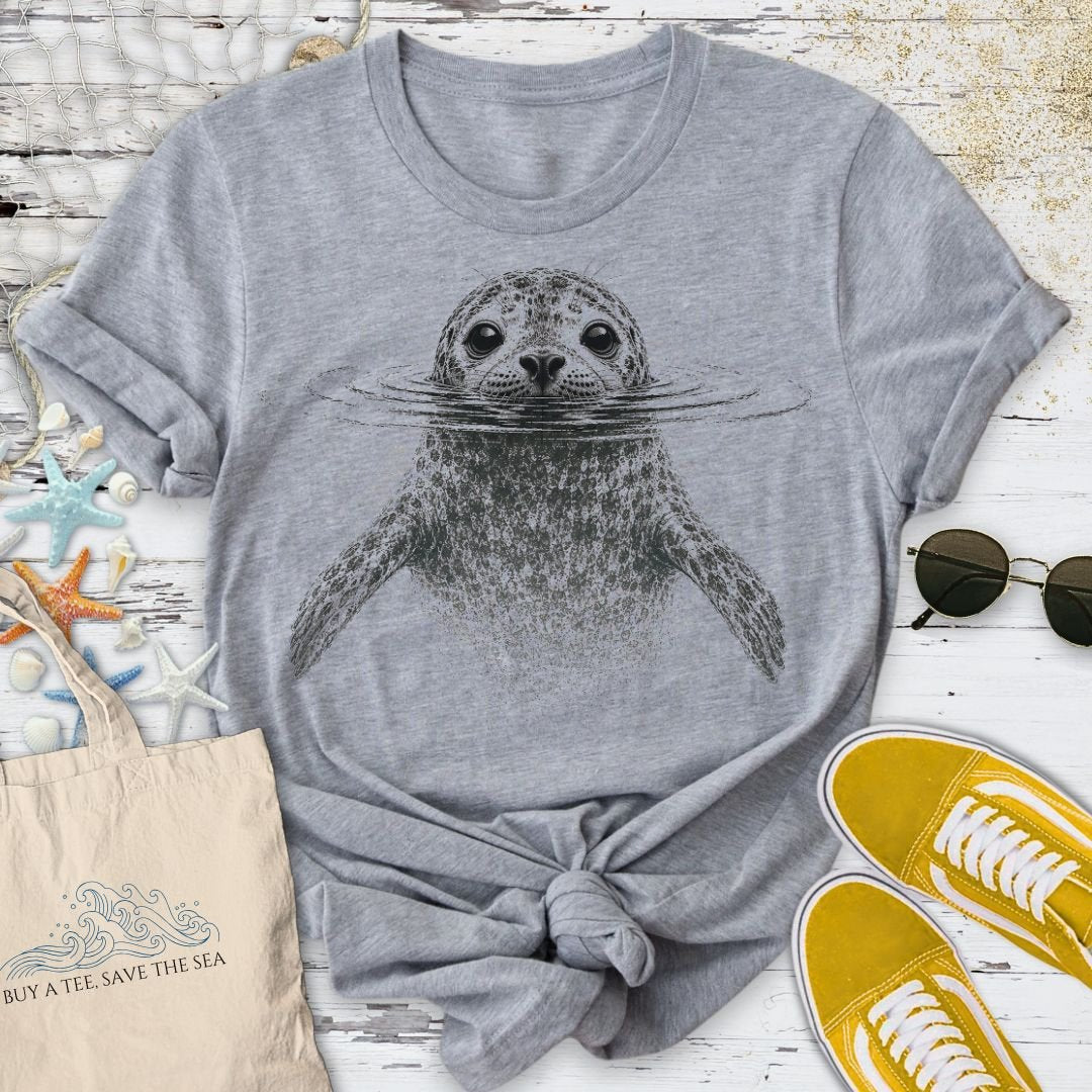 Swimming Seal T-Shirt - Ocean Graphic Tee - Gift for Ocean Lovers - Unisex