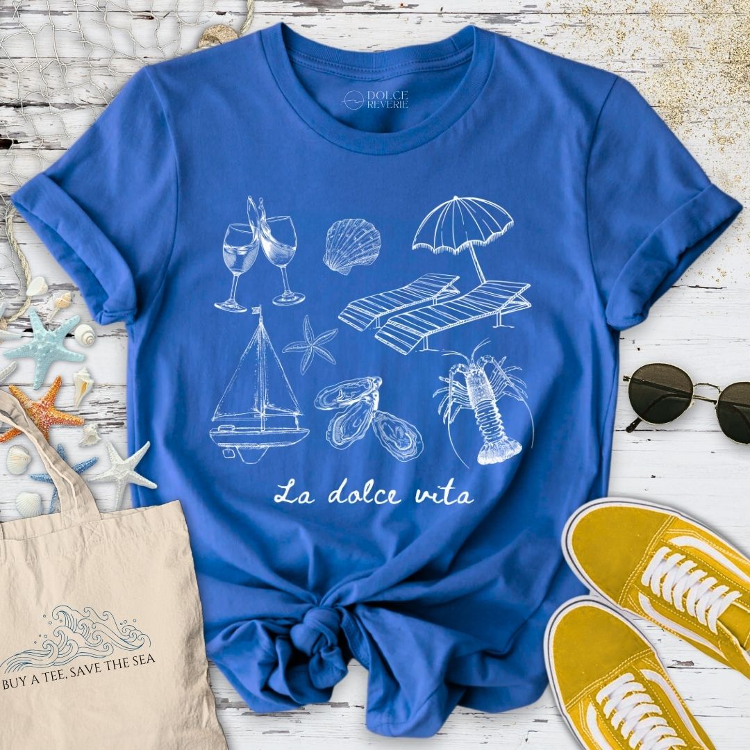 La Dolce Vita T-Shirt - Ocean Graphic Tee - Gift for Ocean Lovers - Unisex