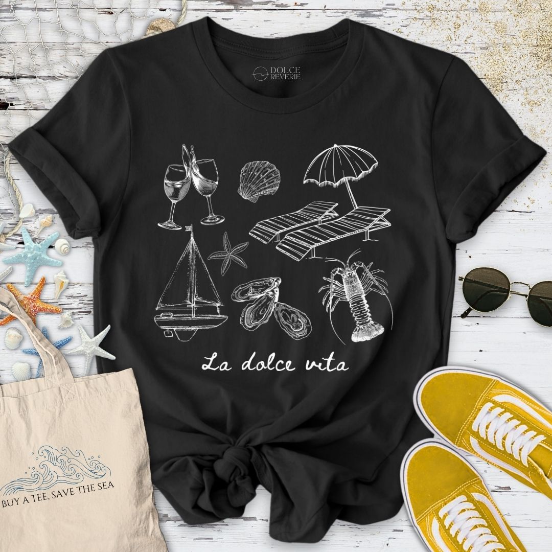 La Dolce Vita T-Shirt - Ocean Graphic Tee - Gift for Ocean Lovers - Unisex