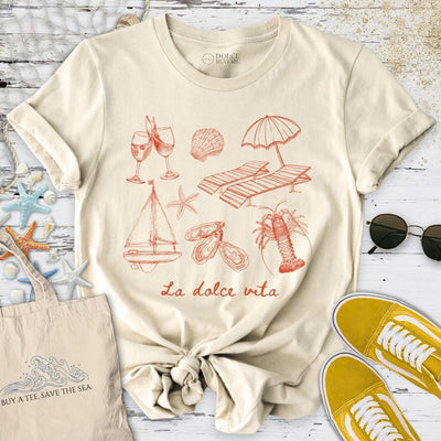 La Dolce Vita T-Shirt - Ocean Graphic Tee - Gift for Ocean Lovers - Unisex