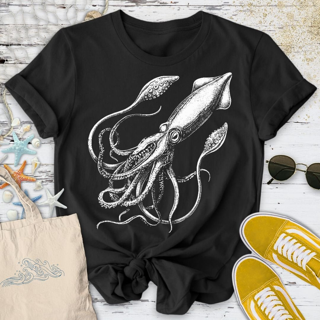 Giant Squid T-Shirt - Ocean Graphic Tee - Gift for Ocean Lovers - Unisex