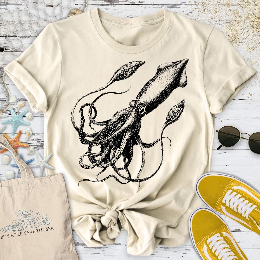 Giant Squid T-Shirt - Ocean Graphic Tee - Gift for Ocean Lovers - Unisex
