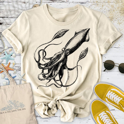Giant Squid T-Shirt - Ocean Graphic Tee - Gift for Ocean Lovers - Unisex