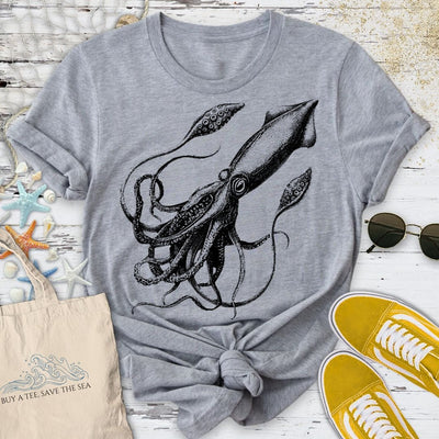 Giant Squid T-Shirt - Ocean Graphic Tee - Gift for Ocean Lovers - Unisex