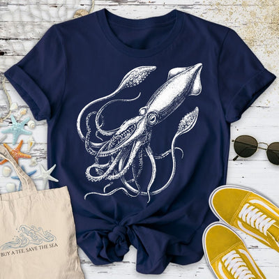 Giant Squid T-Shirt - Ocean Graphic Tee - Gift for Ocean Lovers - Unisex