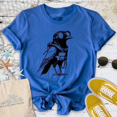 Diving Crow T-Shirt - Ocean Graphic Tee - Gift for Ocean Lovers - Unisex