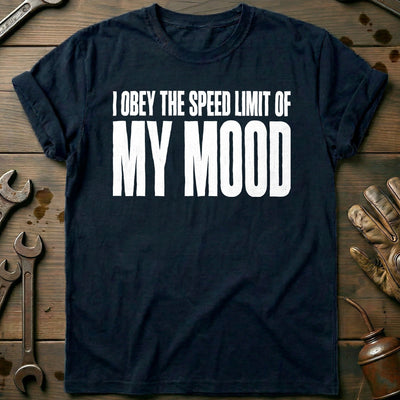 I Obey the Speed Limit of my Mood 91 Motorcycle T-Shirt EU Gift For Biker