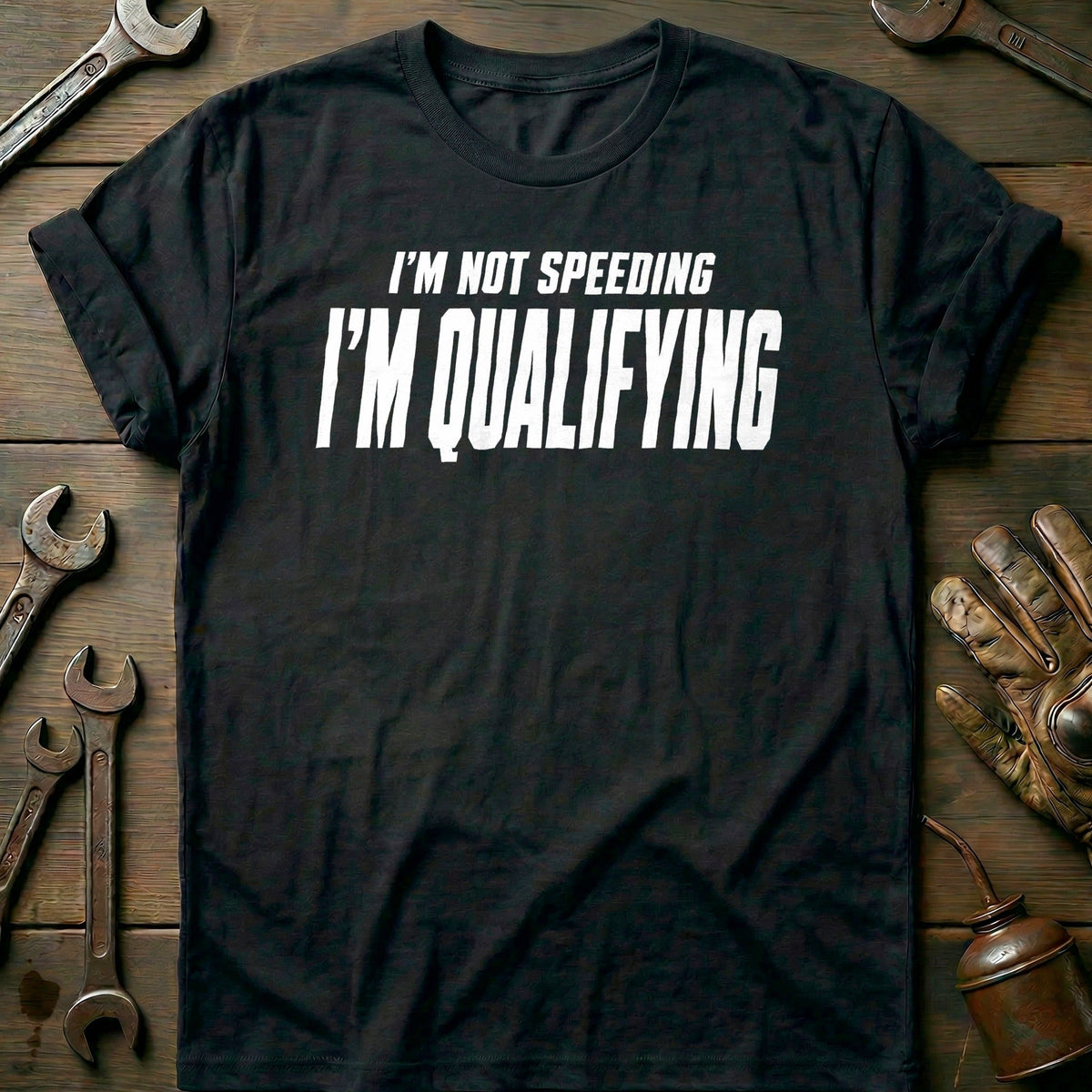 I'm Not Speeding I'm Qualifying 57 Motorcycle T-Shirt AU Gift For Biker
