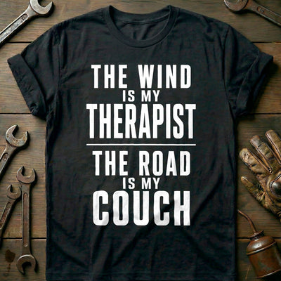 The Wind is my Therapist the Road is my Couch 54 Motorcycle T-Shirt AU Gift For Biker
