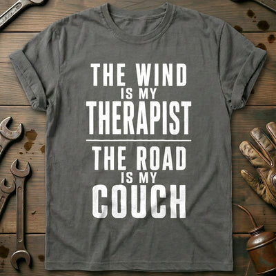 The Wind is my Therapist the Road is my Couch 54 Motorcycle T-Shirt AU Gift For Biker