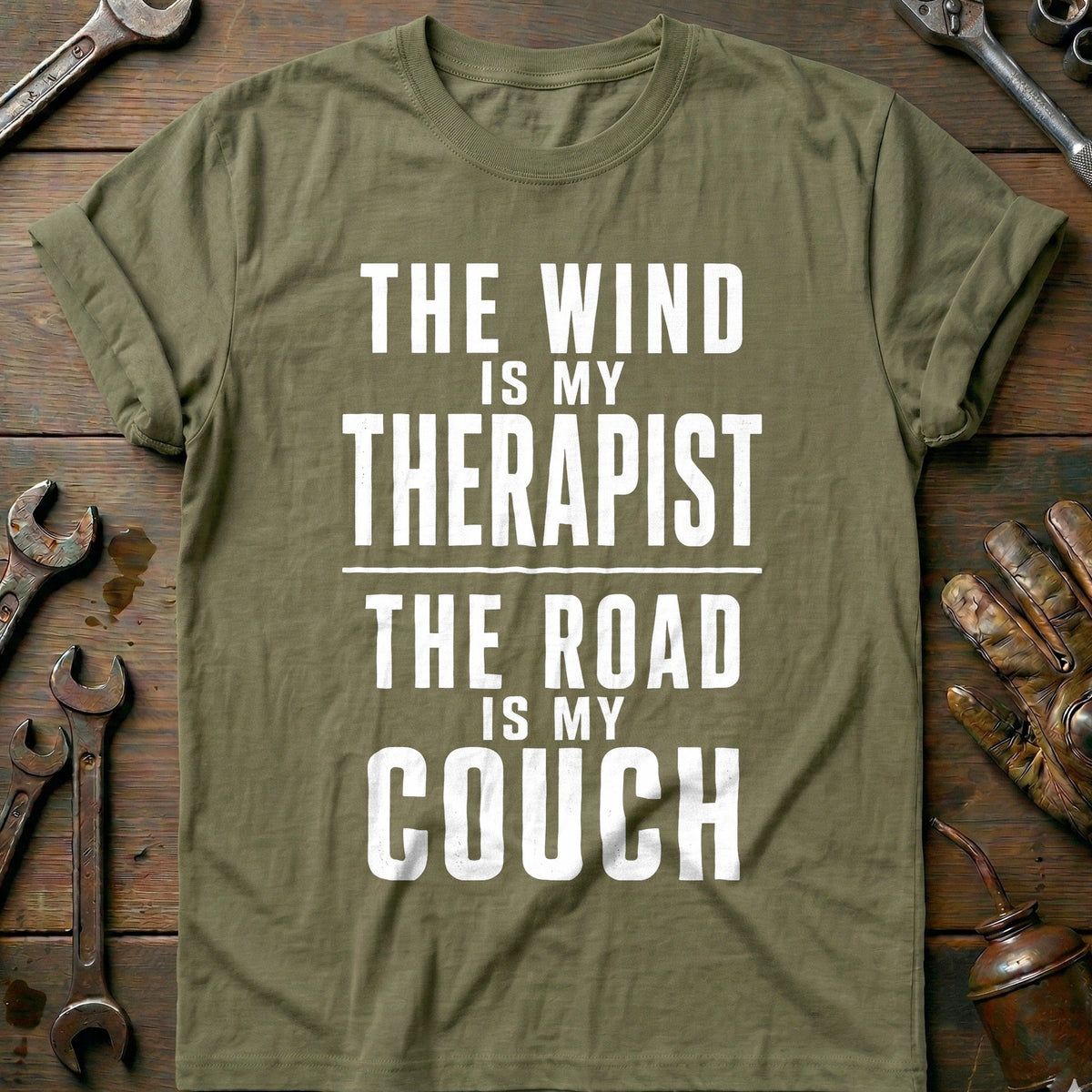 The Wind is my Therapist the Road is my Couch 54 Motorcycle T-Shirt AU Gift For Biker