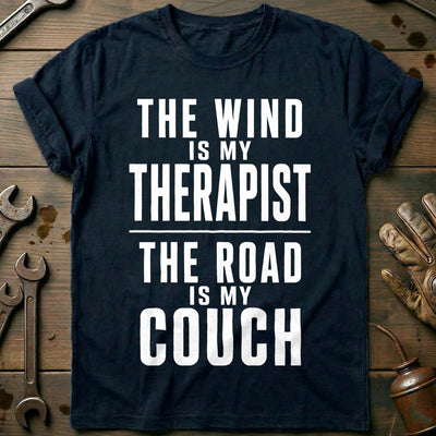 The Wind is my Therapist the Road is my Couch 54 Motorcycle T-Shirt AU Gift For Biker