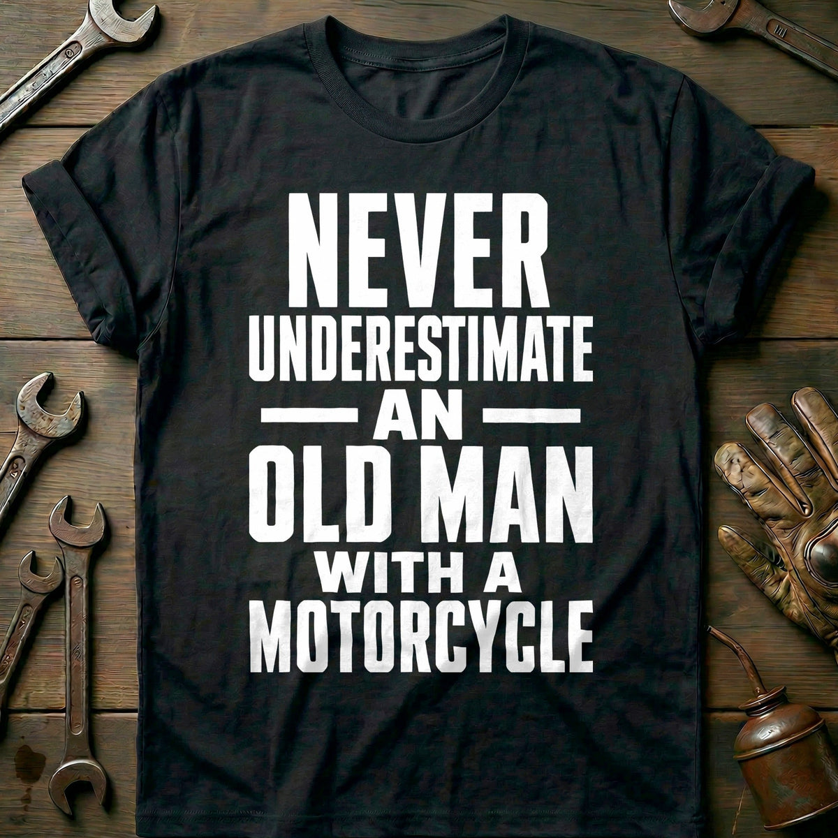 Never Underestimate an Old Man with a 79 Motorcycle T-Shirt EU Gift For Biker