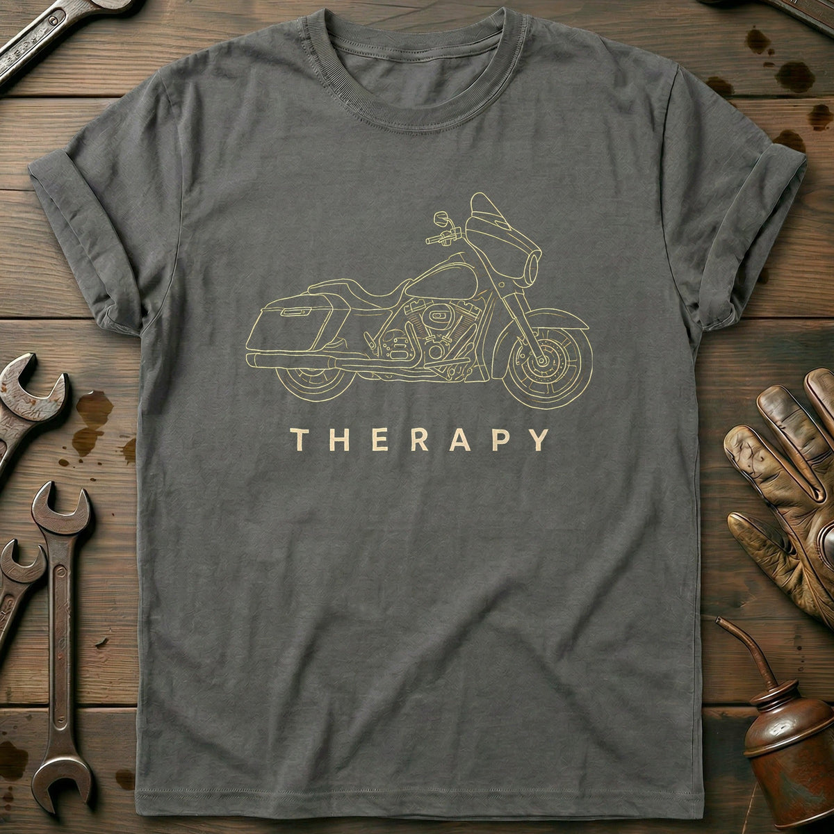 Touring Bagger Therapy 85 Motorcycle T-Shirt AU Gift For Biker