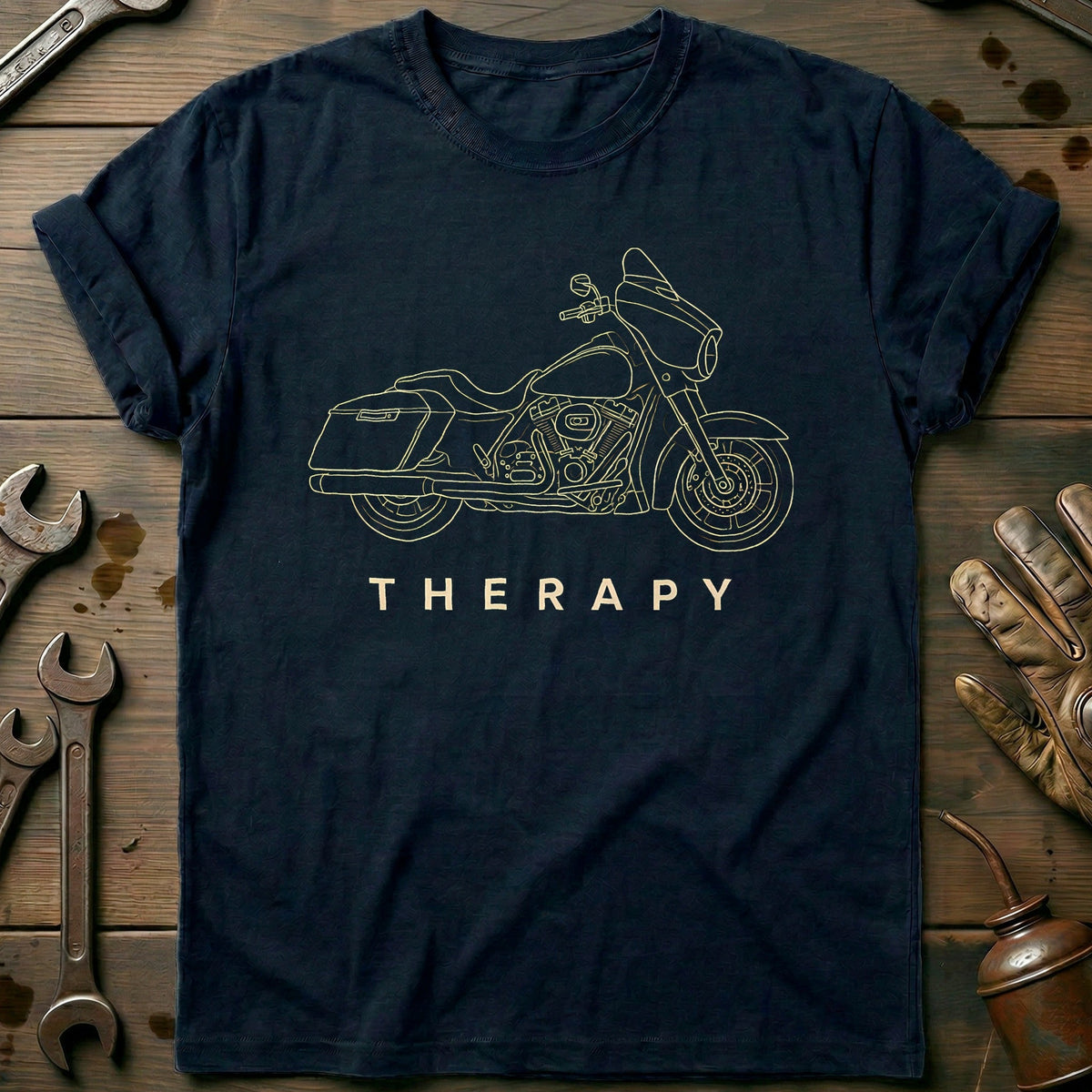 Touring Bagger Therapy 85 Motorcycle T-Shirt AU Gift For Biker