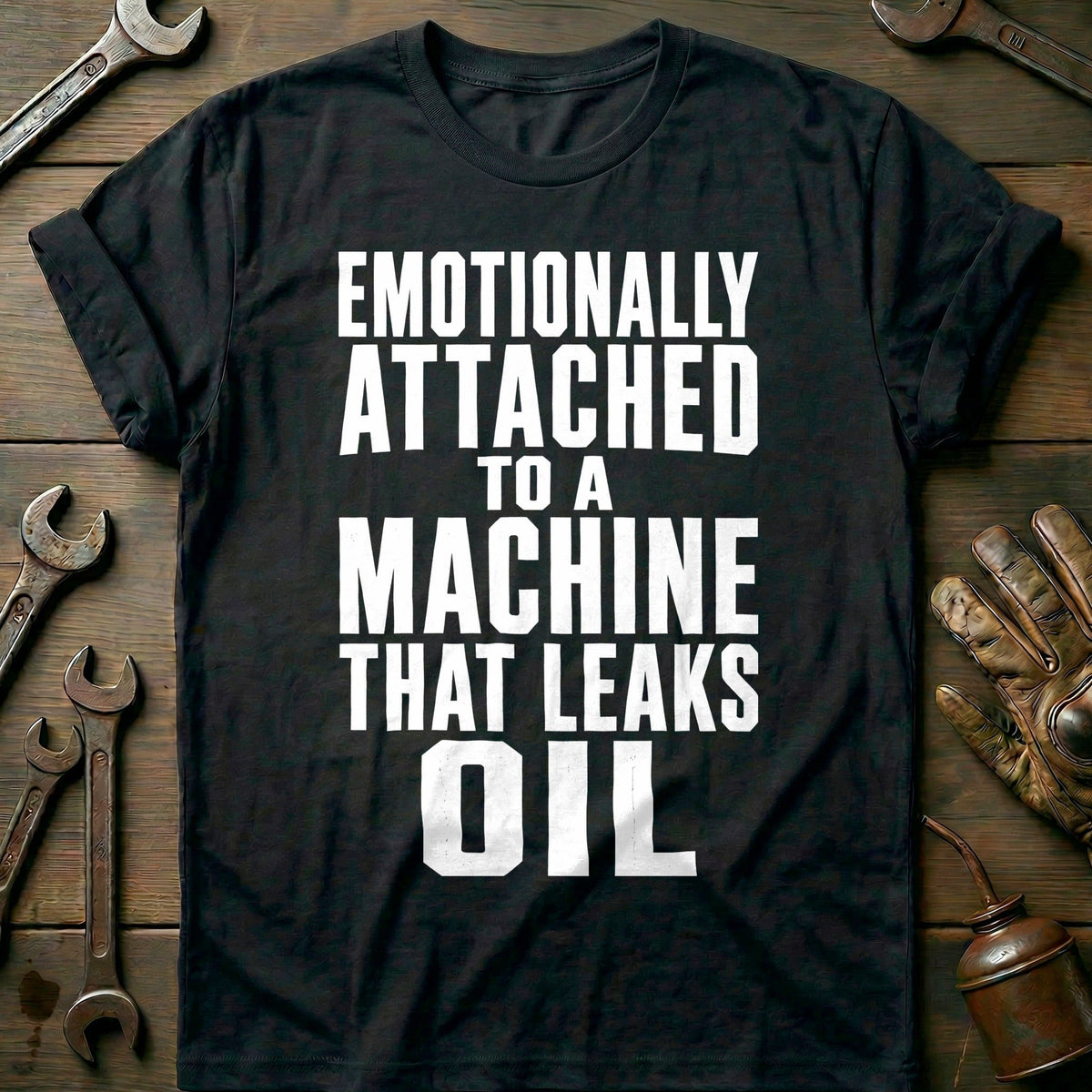 Emotionally Attached to a Machine That Leaks Oil 93 Motorcycle T-Shirt EU Gift For Biker