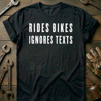 Rides Bikes Ignores Texts 69 Motorcycle T-Shirt AU Gift For Biker