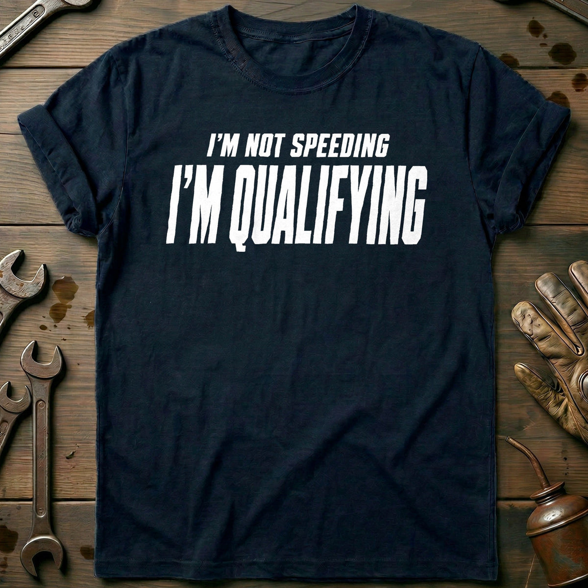 I'm Not Speeding I'm Qualifying 57 Motorcycle T-Shirt Gift For Biker