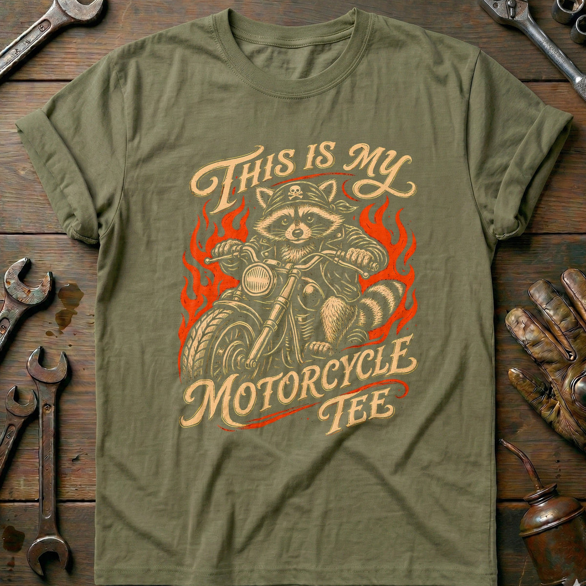 This is my Biker Raccoon 3 Motorcycle T-Shirt GC Gift For Biker