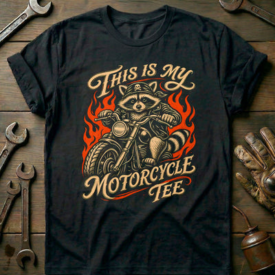 This is my Biker Raccoon 3 Motorcycle T-Shirt GC Gift For Biker