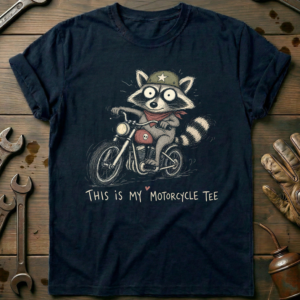 This is my Biker Raccoon 40 Motorcycle T-Shirt GC Gift For Biker