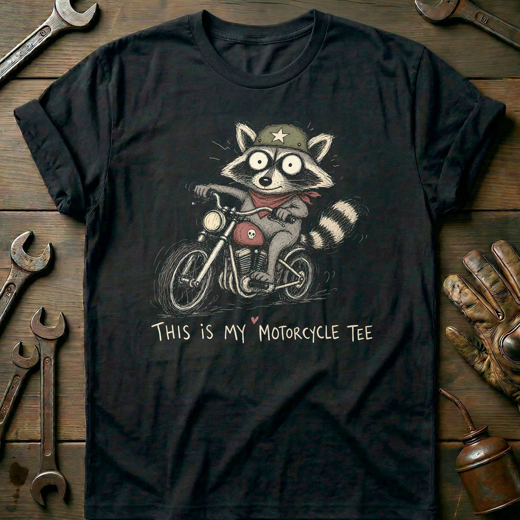 This is my Biker Raccoon 40 Motorcycle T-Shirt GC Gift For Biker