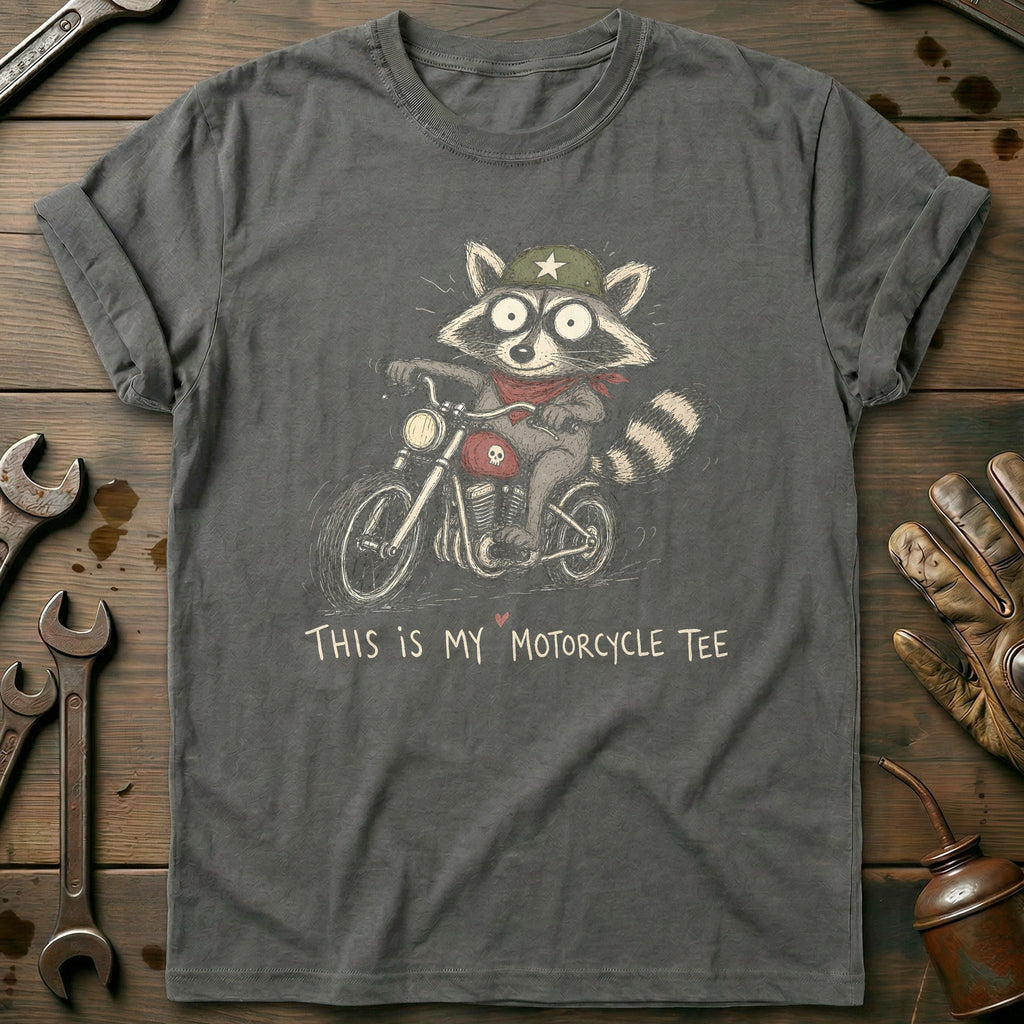This is my Biker Raccoon 40 Motorcycle T-Shirt GC Gift For Biker