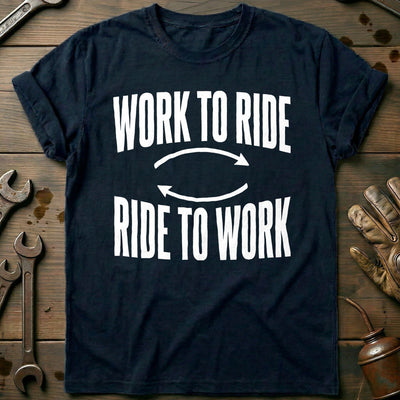 Work to Ride Ride to Work 78 Motorcycle T-Shirt GC Gift For Biker