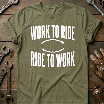 Work to Ride Ride to Work 78 Motorcycle T-Shirt GC Gift For Biker