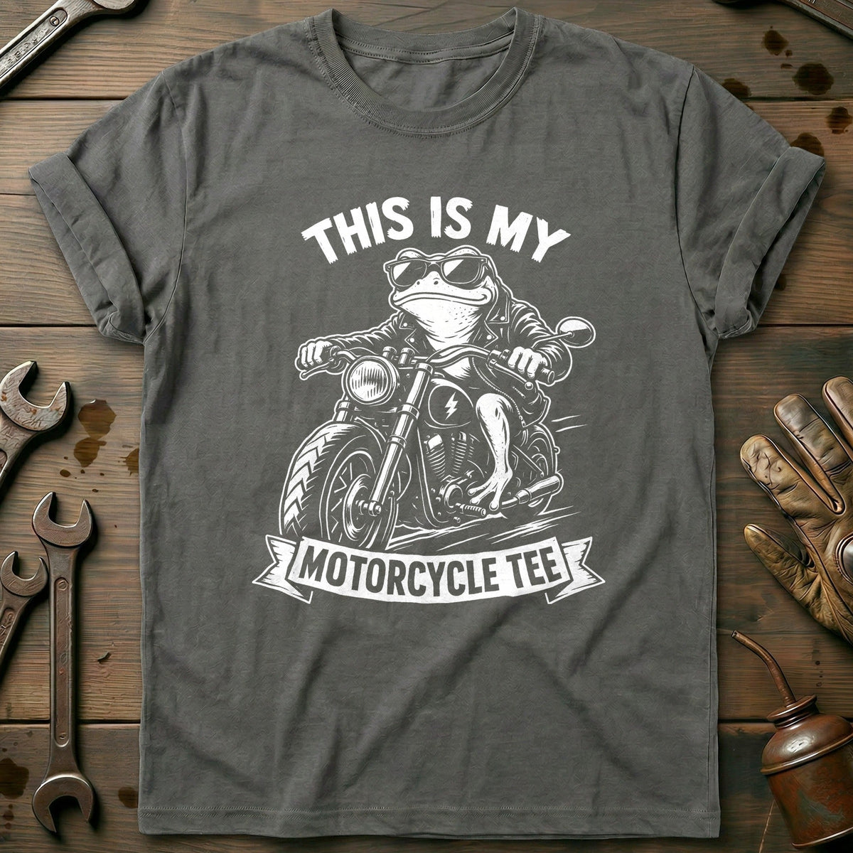 This is my Biker Frog 32 Motorcycle T-Shirt GC Gift For Biker