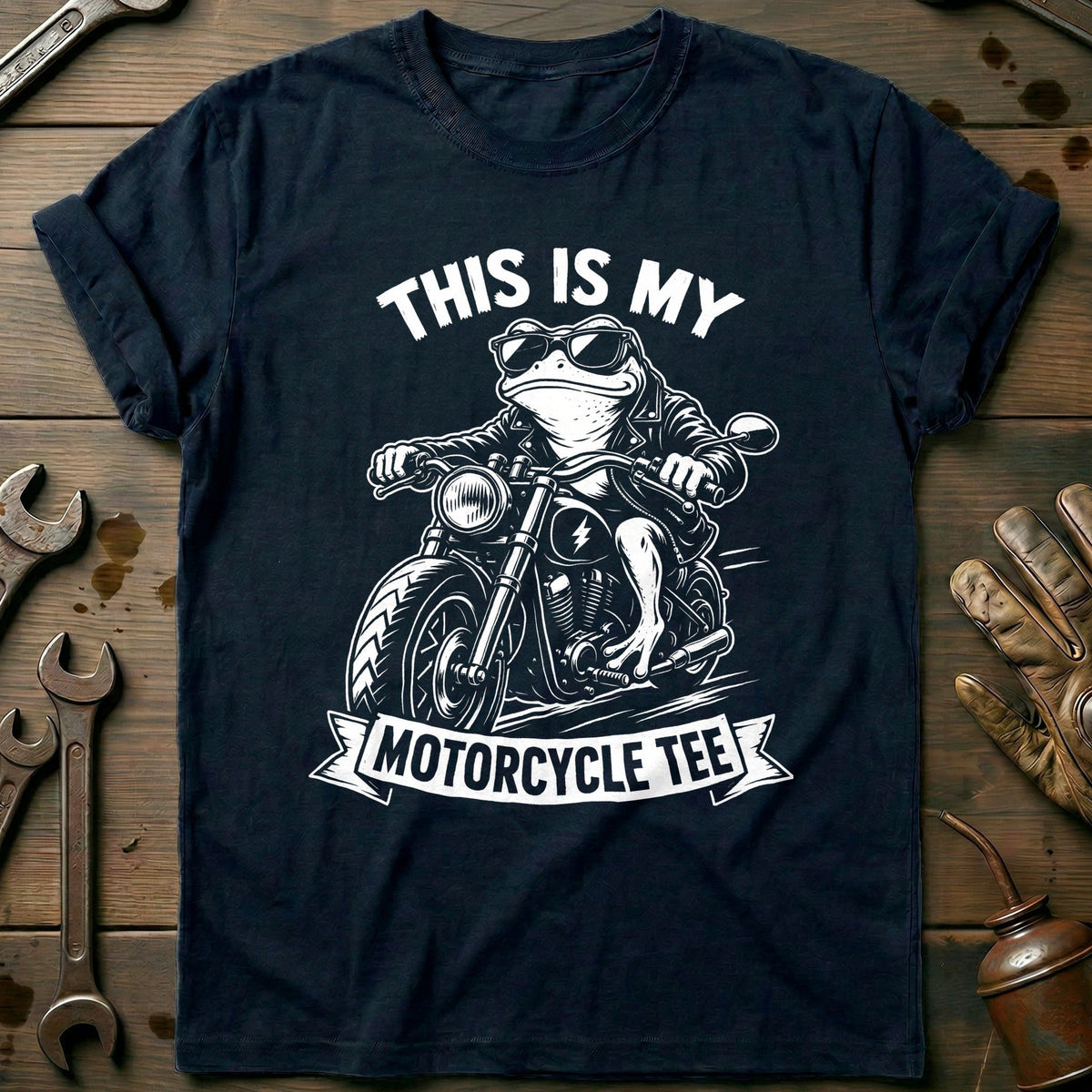 This is my Biker Frog 32 Motorcycle T-Shirt GC Gift For Biker