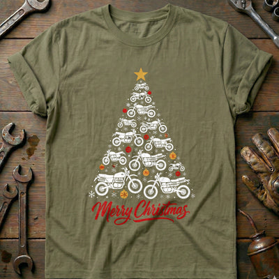 Scrambler Christmas Tree Motorcycle T-Shirt AU Gift For Biker