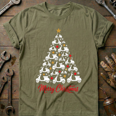 Scooter Christmas Tree Motorcycle T-Shirt AU Gift For Biker