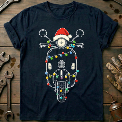 Scooter Christmas Lights Motorcycle T-Shirt AU Gift For Biker