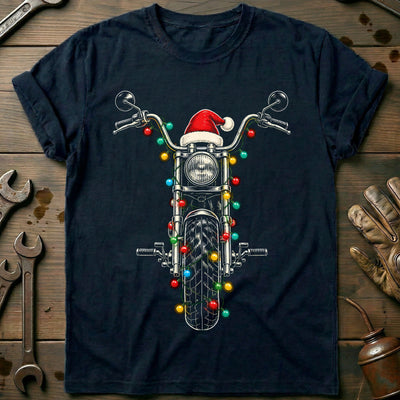 Chopper Christmas Lights Motorcycle T-Shirt EU Gift For Biker