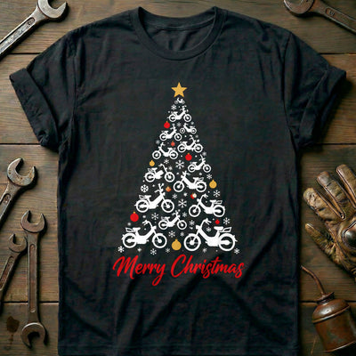 Moped Christmas Tree Motorcycle T-Shirt EU Gift For Biker