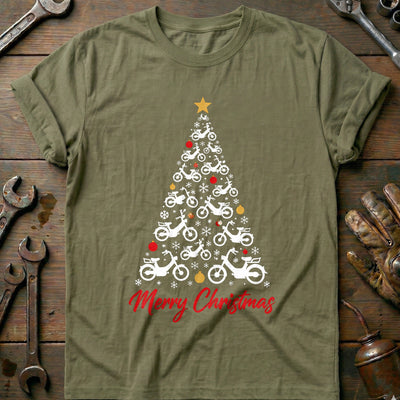 Moped Christmas Tree Motorcycle T-Shirt EU Gift For Biker