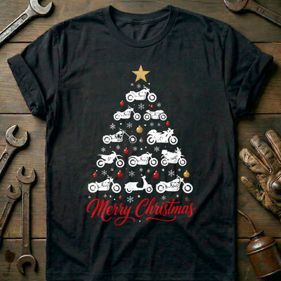 Merry Christmas Motorcycle Tree T-Shirt EU Gift For Biker