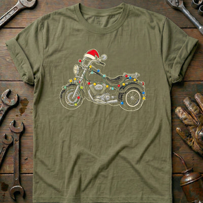 Trike Christmas Lights Motorcycle T-Shirt AU Gift For Biker