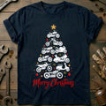 Merry Christmas Motorcycle Tree T-Shirt EU Gift For Biker