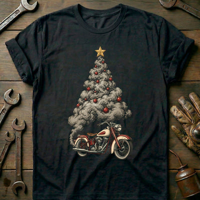Exhaust Smoke Christmas Tree Motorcycle T-Shirt EU Gift For Biker