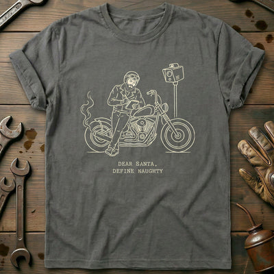 Dear Santa Define Naughty Motorcycle T-Shirt EU Gift For Biker