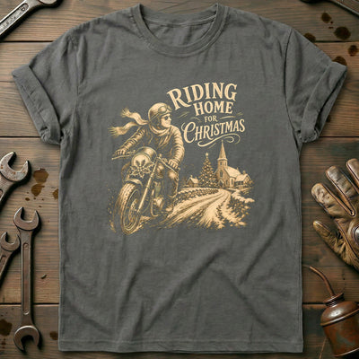 Riding Home for Christmas Motorcycle T-Shirt EU Gift For Biker