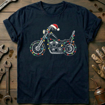 Chopper Christmas Lights Motorcycle T-Shirt EU Gift For Biker